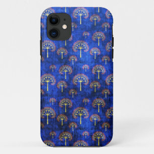 Capa Para iPhone 11 Índigo azul oriental legal da árvore do abstrato