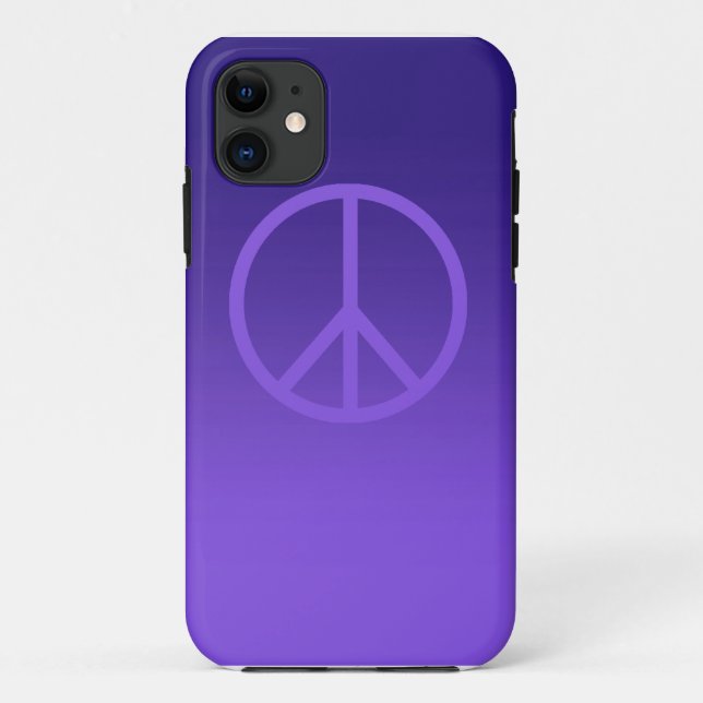 Capa Para iPhone 11 Indigo Purple Peace Sign (Verso)