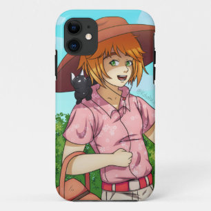 Capa Para iPhone 11 Indo a um piquenique com um gato 