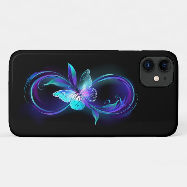 Capa Para iPhone 11 Infinidade brilhante com borboleta mágica (Verso (horizontal))