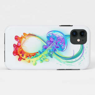 Capa Para iPhone 11 Infinidade com água-vivas do Arco-Íris