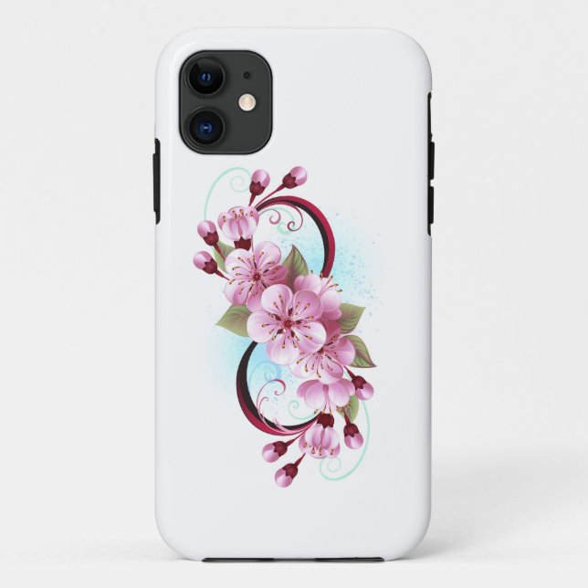 Capa Para iPhone 11 Infinidade com Flores de Flor Sakura (Verso)