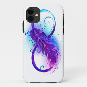 Capa Para iPhone 11 Infinidade com pena roxa