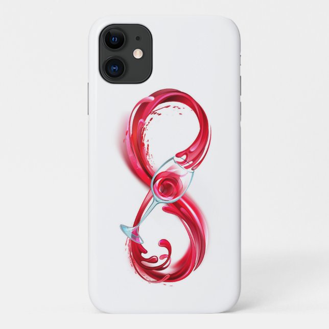 Capa Para iPhone 11 Infinidade com vinho tinto (Verso)