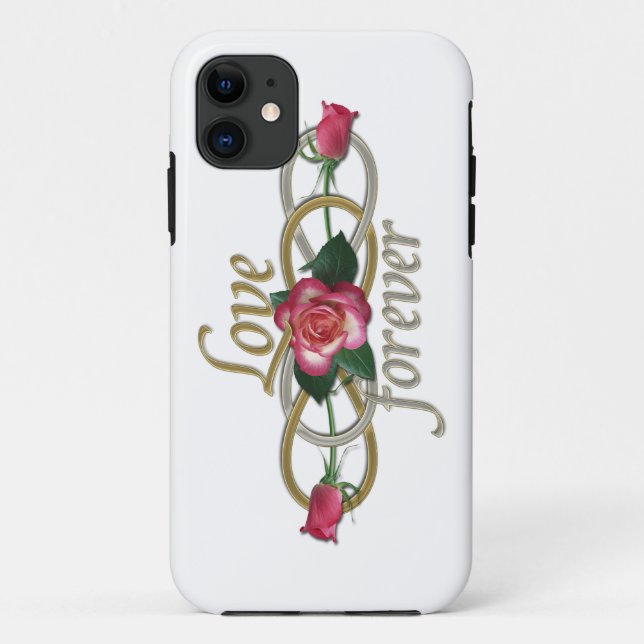 Capa Para iPhone 11 Infinidade Dupla - Rosas Amar para sempre (Verso)