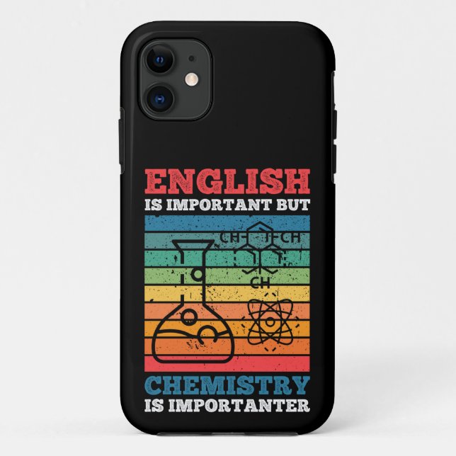 Capa Para iPhone 11 Inglês É Importante Mas Química É Importante (Verso)