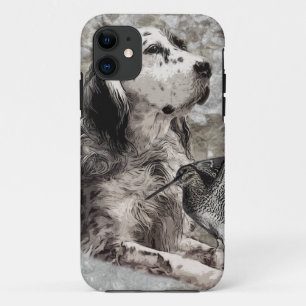 Capa Para iPhone 11 Inglês    SetterPaperweight Foto Block Wood Wall