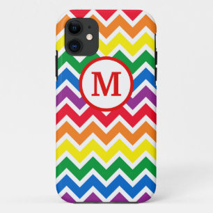 Capa Para iPhone 11 Inicial Chevron Arco-íris