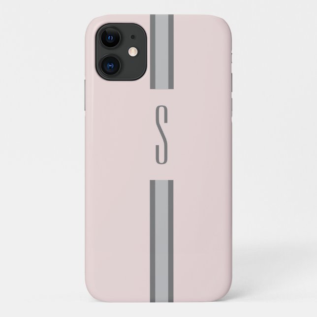 Capa Para iPhone 11 Inicial Rosa Personalizada (Verso)