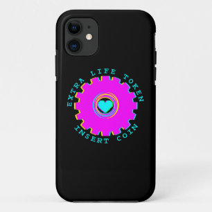 Capa Para iPhone 11 Inserir Moeda Retro Arcade Vida Extra Coração de J