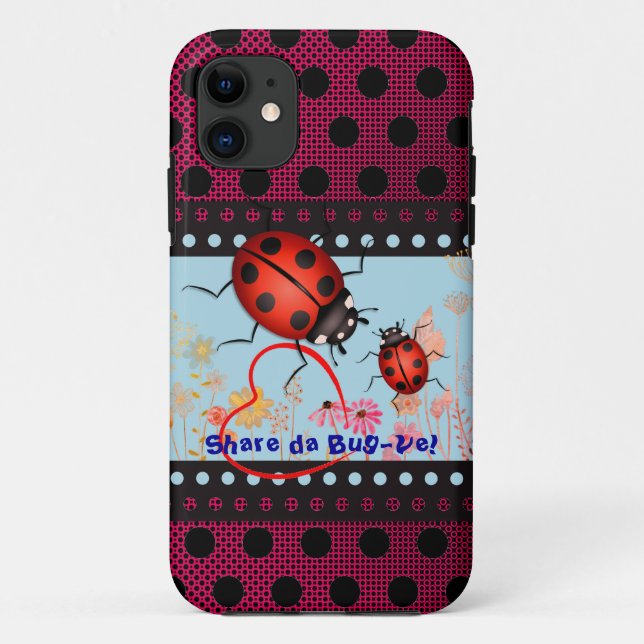 Capa Para iPhone 11 Inseto de amor Ladybug (Verso)