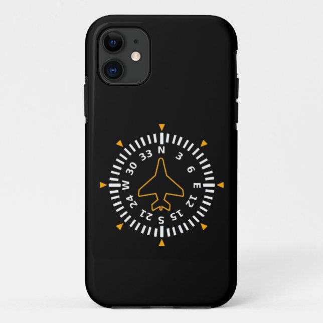Capa Para iPhone 11 Instrumento de Voo de Compass de Aeronaves (Verso)
