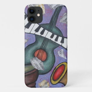 Capa Para iPhone 11 Instrumentos De Colagem De Música Acriílicos Pinta