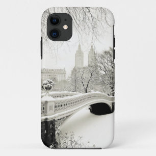 Capa Para iPhone 11 Inverno do Central Park - neve na ponte do arco