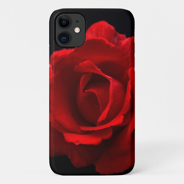 Capa Para iPhone 11 ipha rosa vermelha (Verso)