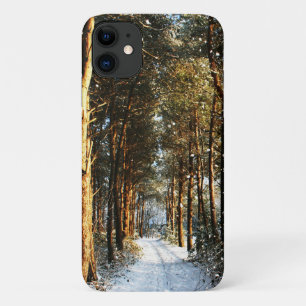 Capa Para iPhone 11 iphcn da cena de neve da floresta