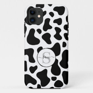 Capa Para iPhone 11 iPhon Monograma do Patente Preto Branco