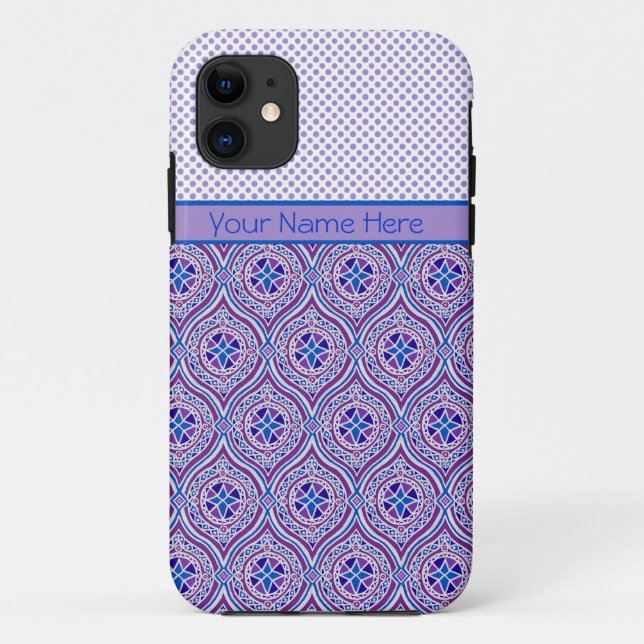 Capa Para iPhone 11 iPhone 5/5s Xtreme case Personalize: Mauve Polkas (Verso)