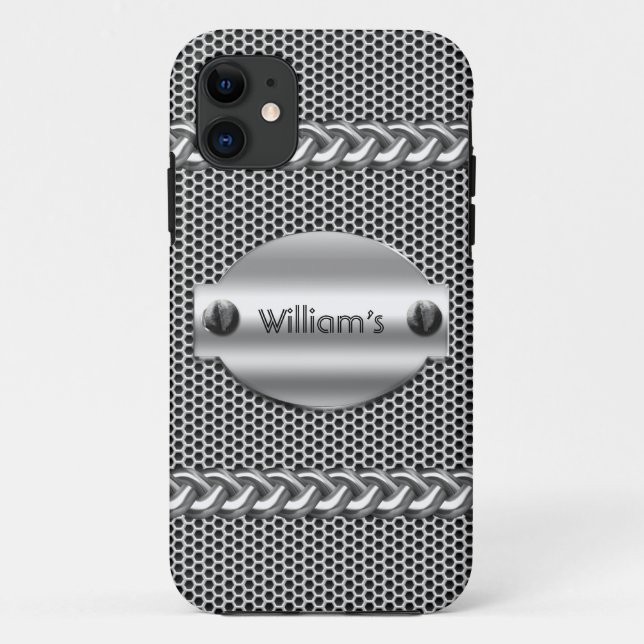 Capa Para iPhone 11 iPhone 5 aparência de metal Chrome masculino (Verso)