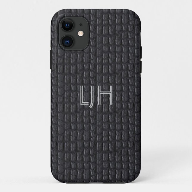 Capa Para iPhone 11 iPhone 5 Case Cinza Leather Look (Verso)