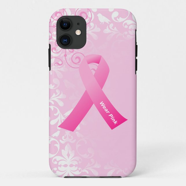 Capa Para iPhone 11 iPhone 5 da fita do rosa do desgaste da (Verso)