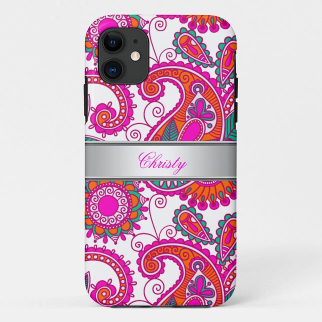 Capa Para iPhone 11 iPhone 5 Elegante e Sofisticado Padrão Paisley Ros (Verso)