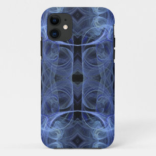 Capa Para iPhone 11 iPhone 5 Fractal Azul - ID de gabinete personaliza