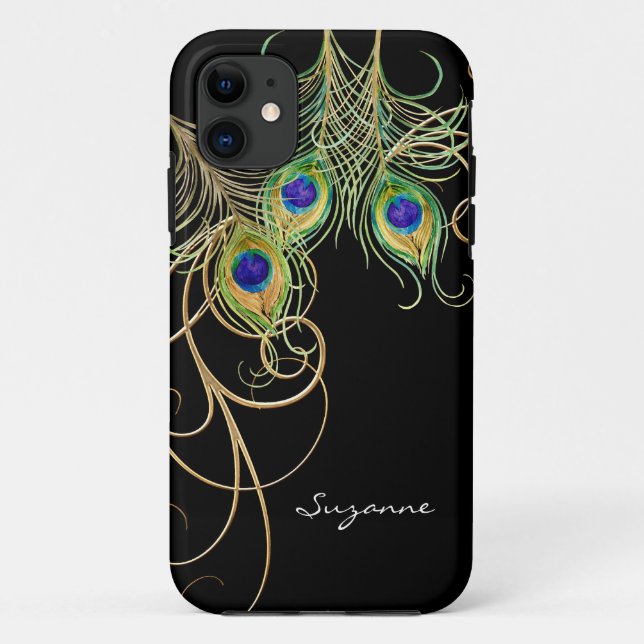 Capa Para iPhone 11 IPhone 5 Modern Peacock Nome do Suavizamento Doura (Verso)