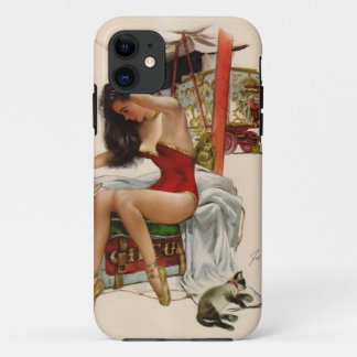 Capa Para iPhone 11 Iphone da menina do Pin-acima do circo do vintage