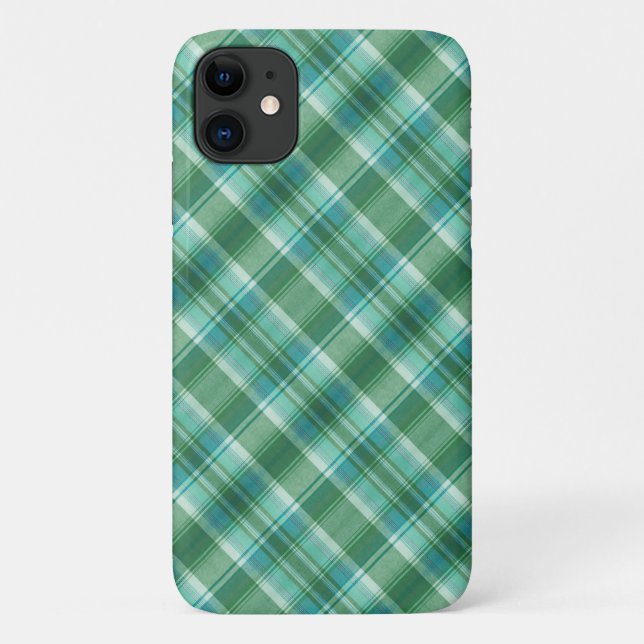 Capa Para iPhone 11 iPhone da Xadrez Verde (Verso)