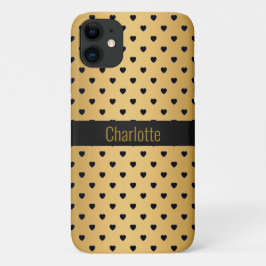 Capa Para iPhone 11 IPHONE DO PADRÃO PRETO Dourado personalizável