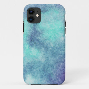 Capa Para iPhone 11 iPhone em Watercolor Tie-Dye Moderno Azul-Verde e