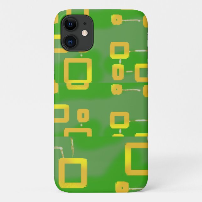 Capa Para iPhone 11 iPhone Geométrico Verde / iPad case (Verso)