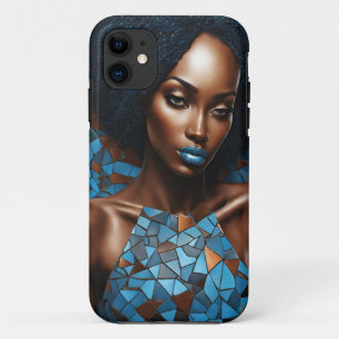 Capa Para iPhone 11 iPhone / iPad case Mulher Cobre Blue Mosiac
