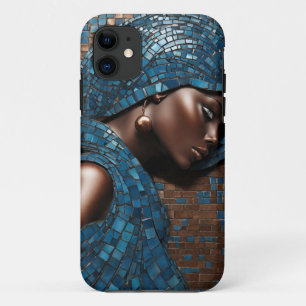 Capa Para iPhone 11 iPhone / iPad case Mulher Mosiac Copper Blue