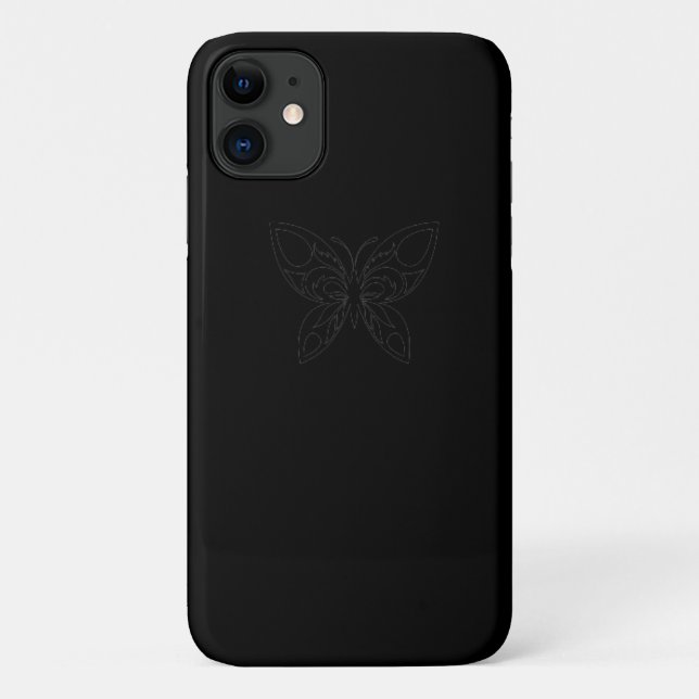Capa Para iPhone 11 iPhone / iPad de borboleta preta (Verso)