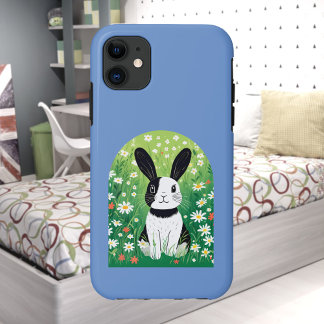 Capa Para iPhone 11 iPhone / iPad de Bunny Preto e Branco