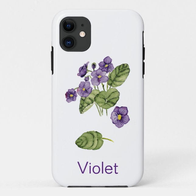 Capa Para iPhone 11 iPhone / iPad de flores violetas (Verso)