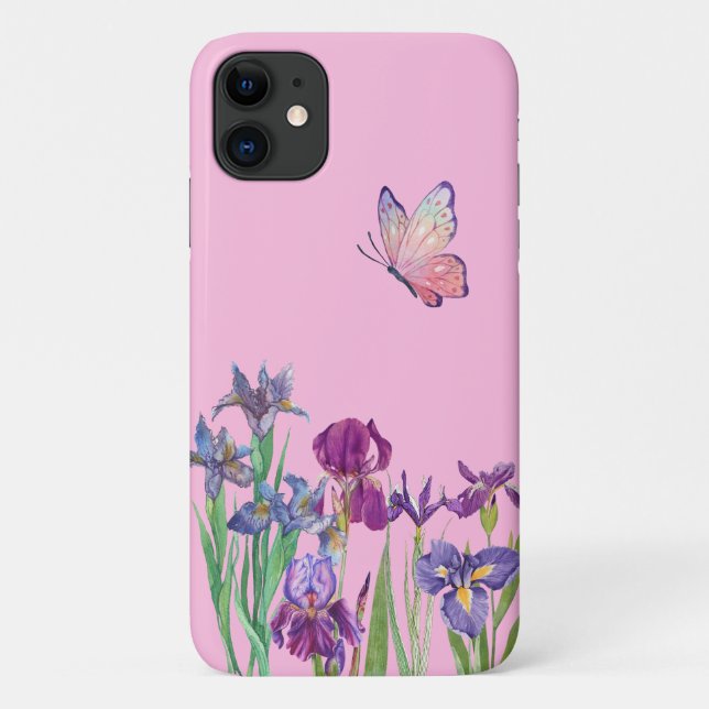 Capa Para iPhone 11 Íris rosa (Verso)