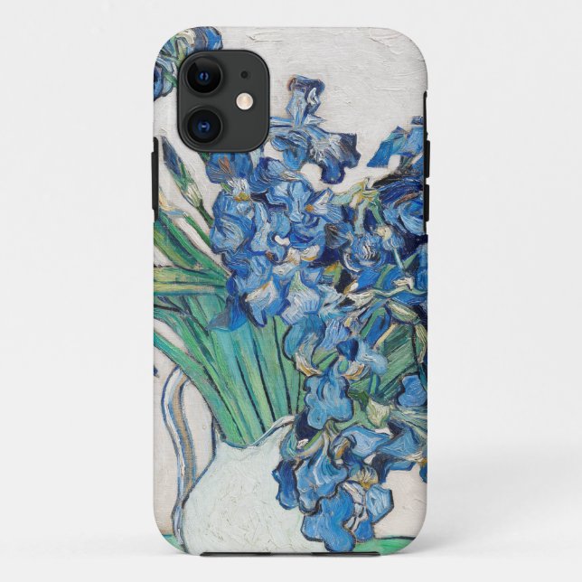 Capa Para iPhone 11 Írisos azuis de Vincent Van Gogh Belas Artes (Verso)