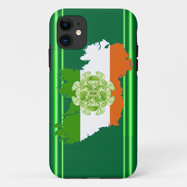 Capa Para iPhone 11 Irlanda Shamrock Spin de Kenneth Yoncich (Verso)