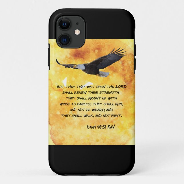 Capa Para iPhone 11 Isaiah 40:31 Christian (Verso)
