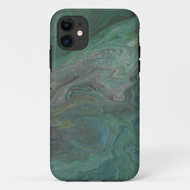 Capa Para iPhone 11 Jade 2 Verde Escuro Abstrato (Verso)