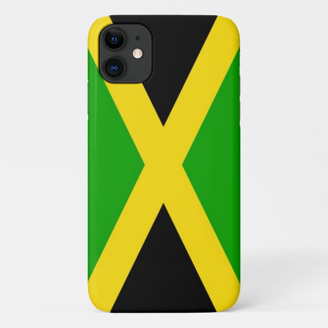 Capa Para iPhone 11 Jamaica Flag, Black, Green and Yellow (Verso)