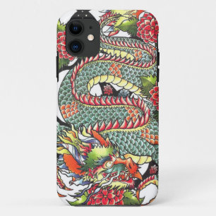 Capa Para iPhone 11 Japanês clássico de vintage oriental Dragon Tatt