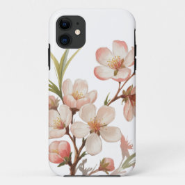 Capa Para iPhone 11 Jardim Botânico de Flores de Pêssego