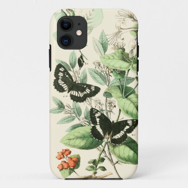 Capa Para iPhone 11 Jardim de Borboletas e Flores (Verso)