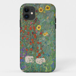 Capa Para iPhone 11 Jardim de Fazenda do Klimt com girassóis