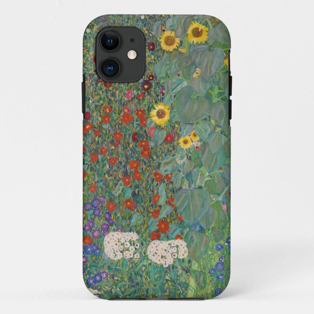 Capa Para iPhone 11 Jardim de Fazenda do Klimt com girassóis (Verso)