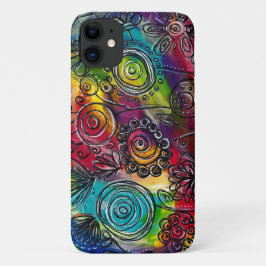 Capa Para iPhone 11 Jardim de Flor Colorida Whimsical